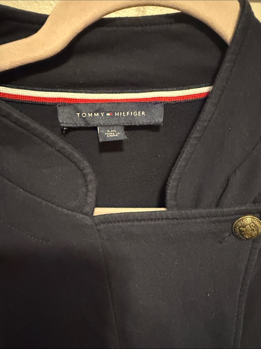 Tommy Hilfiger Women's Navy Classic Collar double breasted utility jacket